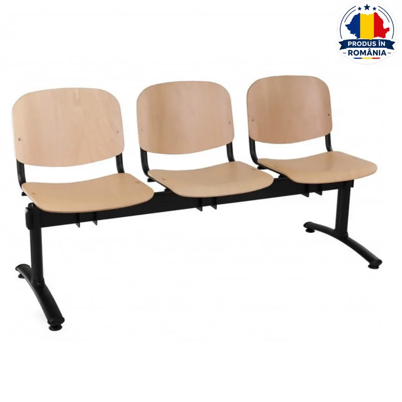 Banca-asteptare-din-lemn-cadru-metalic-3-locuri-DB-102