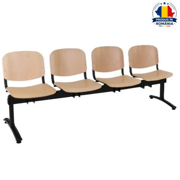 Banca-asteptare-din-lemn-cadru-metalic-4-locuri-DB-104
