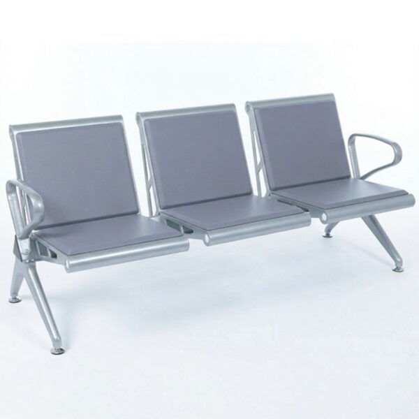 Banca-asteptare-metalica-3-locuri-perna-poliuretan-Gri-Decohouse.ro-Otel