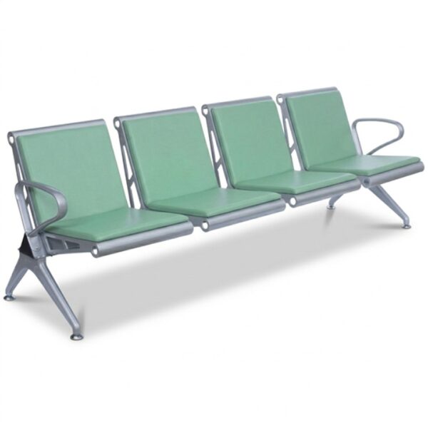 Banca-asteptare-metalica-4-locuri-perna-poliuretan-Verde-Decohouse.ro-Otel