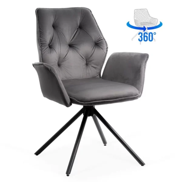 Scaun-Living-Rotativ-Catifea-Gri-224-Decohouse.ro-Confortabil