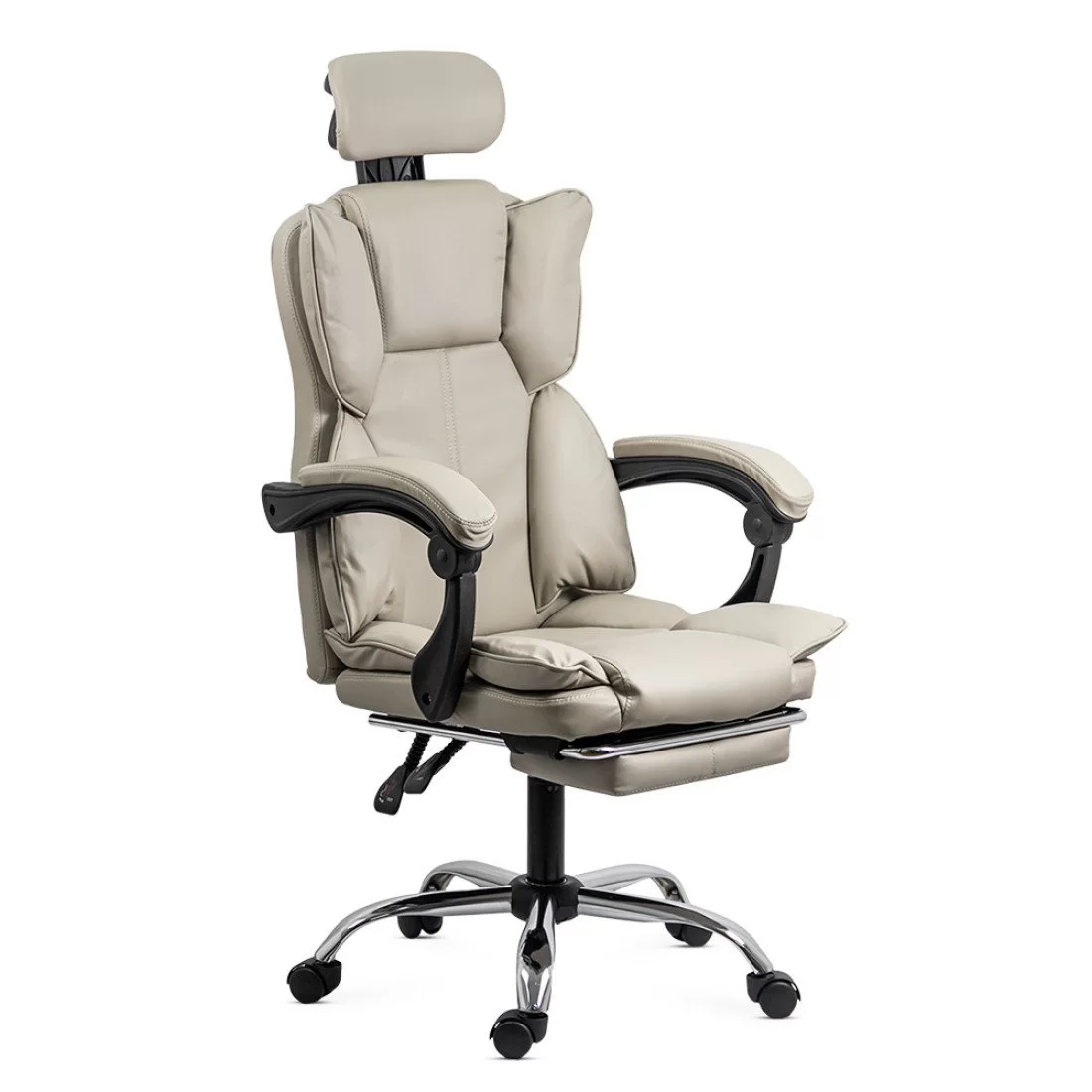 Scaun birou directorial, piele ecologică, suport picioare, rabatabil – DHO 4151