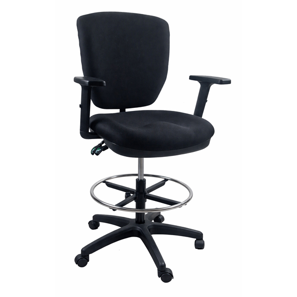 Scaun-birou-inalt-Operativ-laborator-material-textil-negru-manere-reglabile-–-DH-07