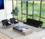 Set-Canapea-cu-scaune-de-Vizitatori-Fotoliu-DH-316-Piele-ecologica-cadru-cromat