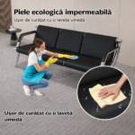 Set-Canapea-cu-scaune-de-Vizitatori-Fotoliu-DH-316-Piele-ecologica-cadru-cromat