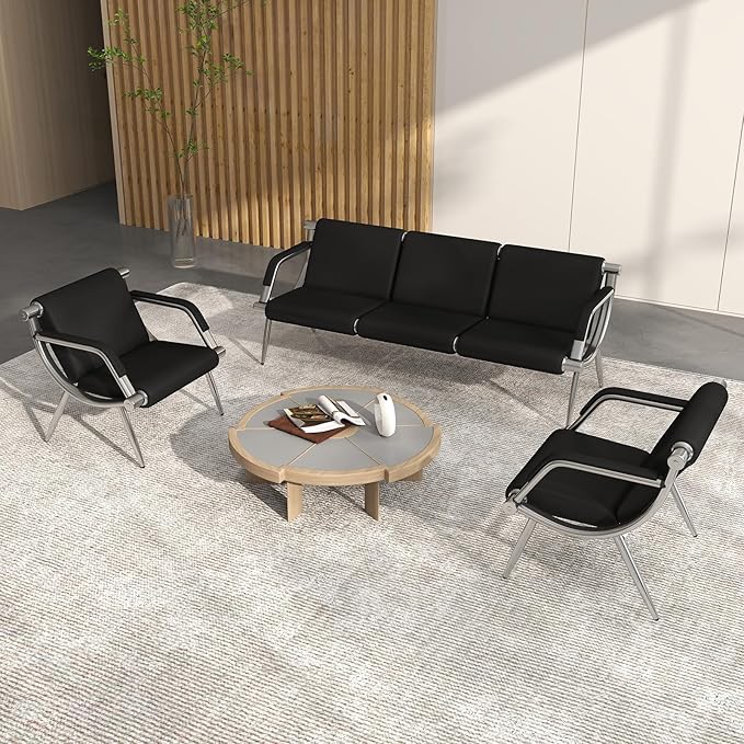 Set-Canapea-cu-scaune-de-Vizitatori-Fotoliu-DH-316-Piele-ecologica-cadru-cromat